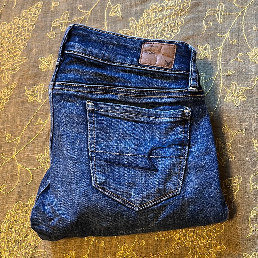 Dark Blue American Eagle Skinny Stretch Jeans